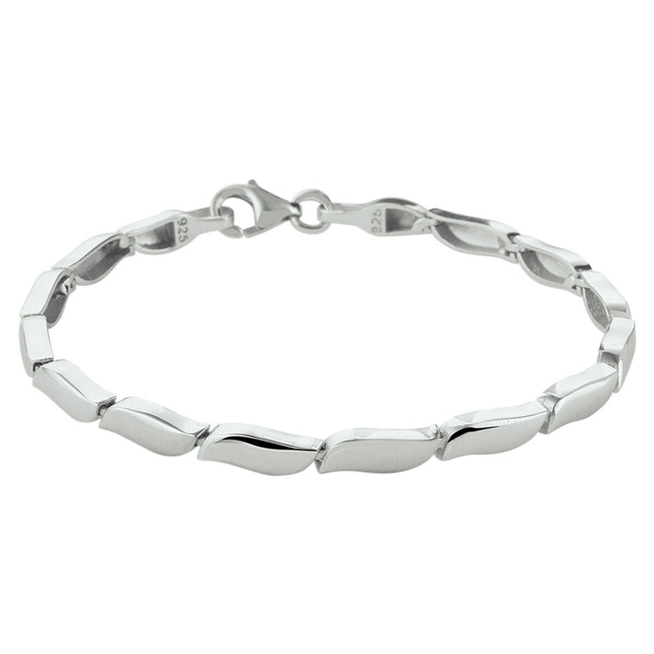 Armband poly/matt 4,3 mm 19 cm Silber rhodiniert