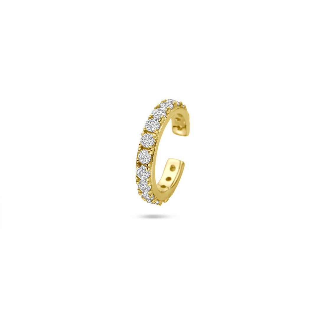 Verguld zilveren ear cuff met zirkonia – Dames Oorbellen
