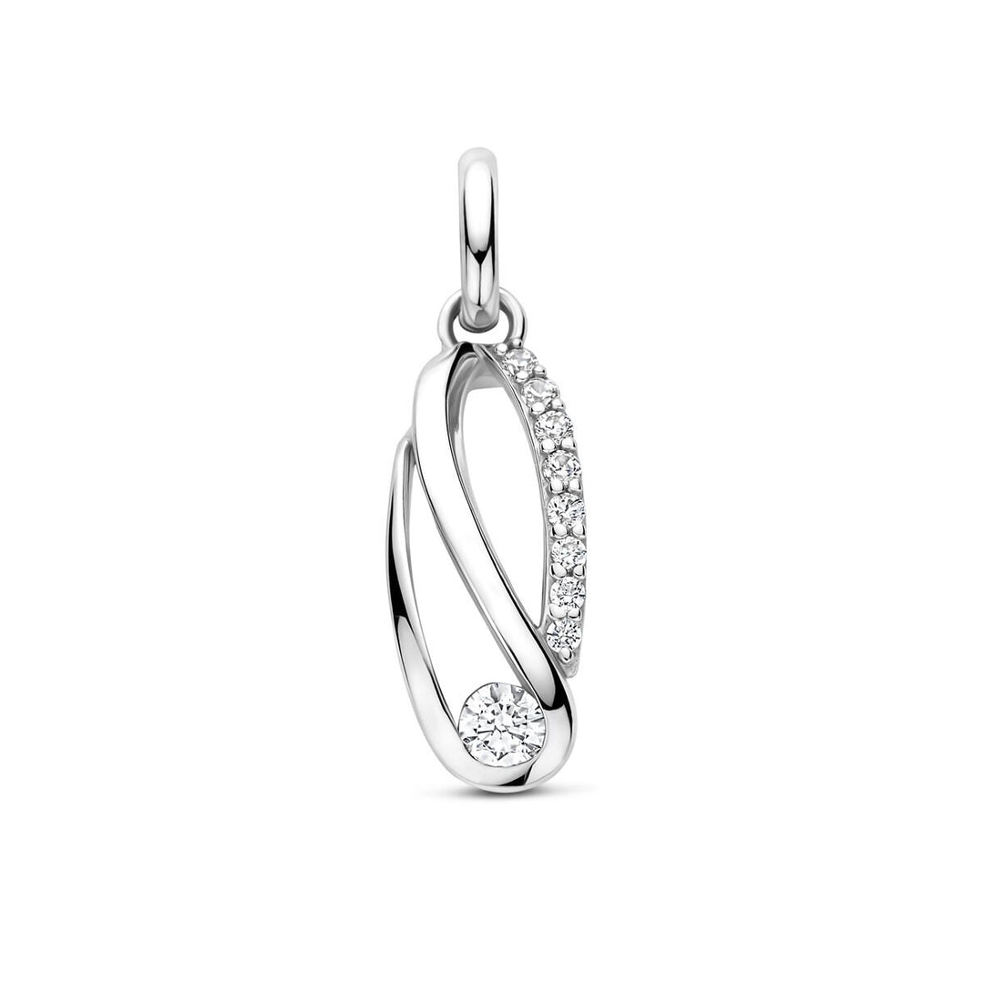Zilveren hanger met zirkonia – gerhodineerd 925