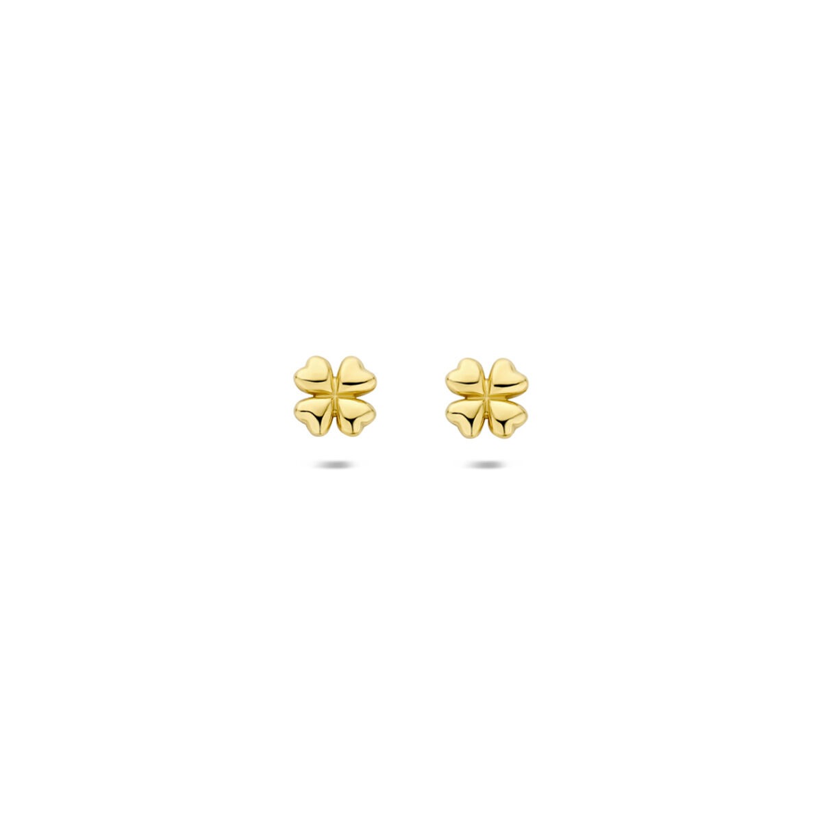 9k Ohrstecker in Form eines Kleeblatts aus gelbem Gold