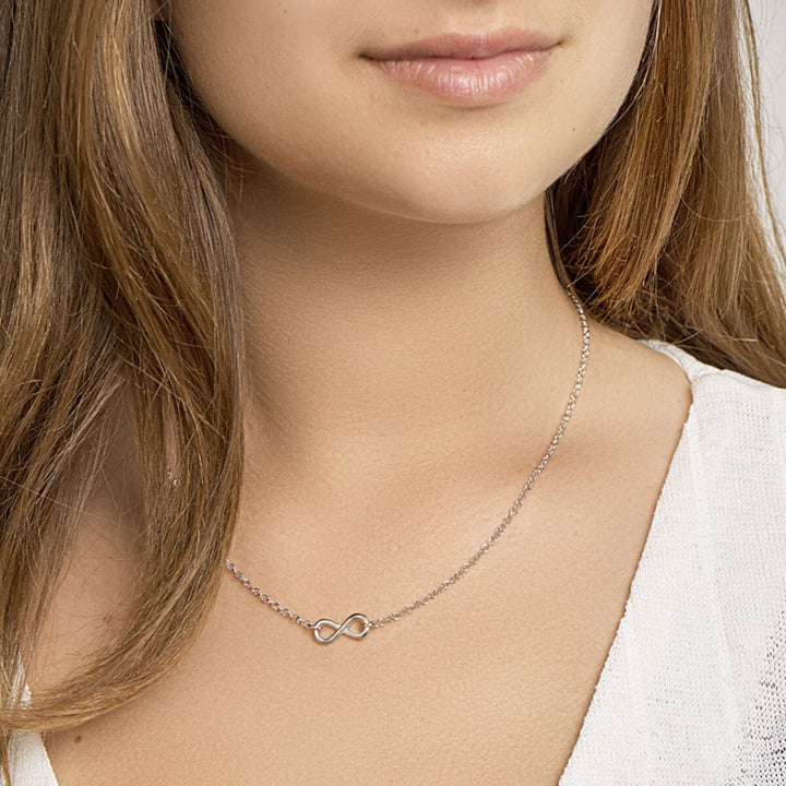 Halskette Unendlichkeit 40 + 4 cm Silber rhodiniert