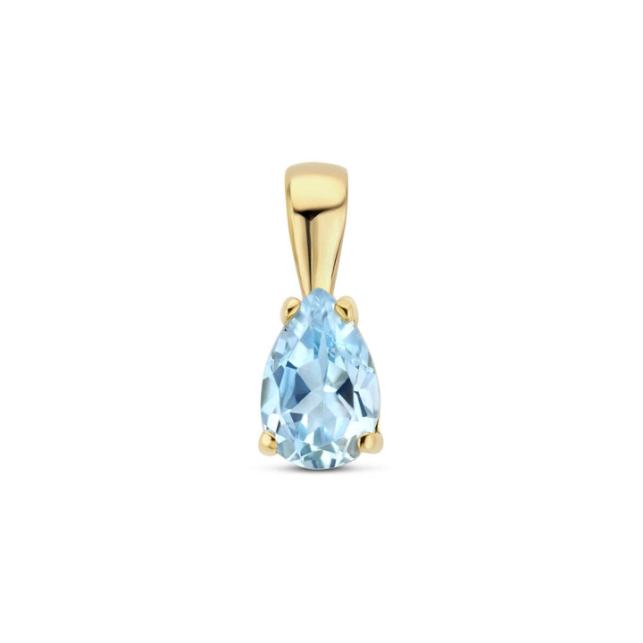 14k Geelgouden Hanger met Blauwe Topaas