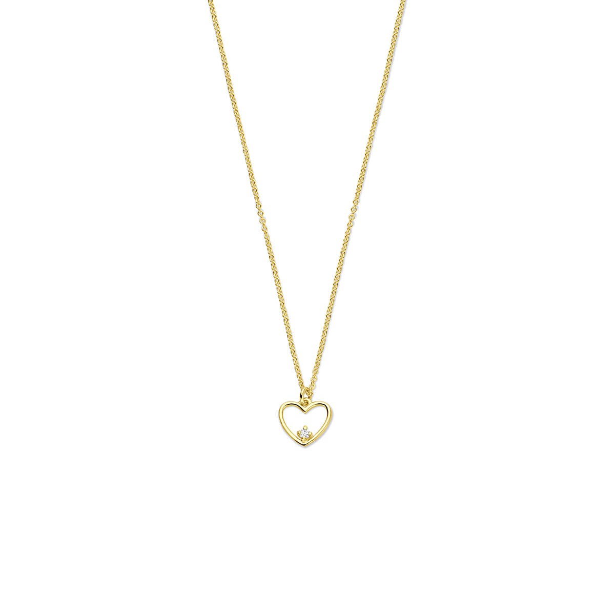 Halskette aus 14k Gold mit herzförmigem Anhänger und Diamant