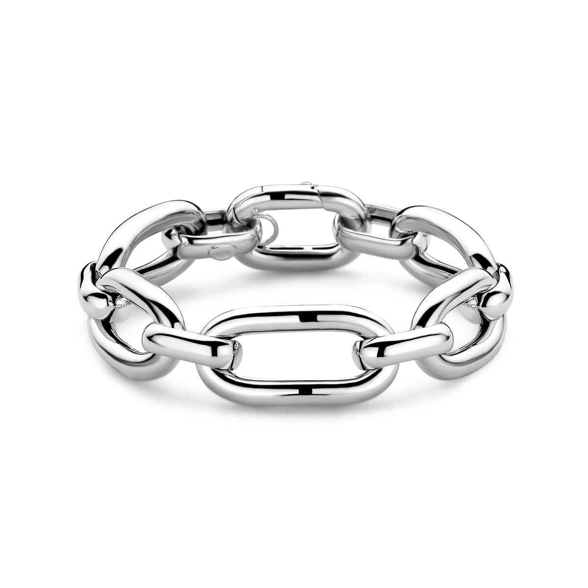 Armband aus rhodiniertem 925er Silber mit Anker-Gliedern in glänzender Optik