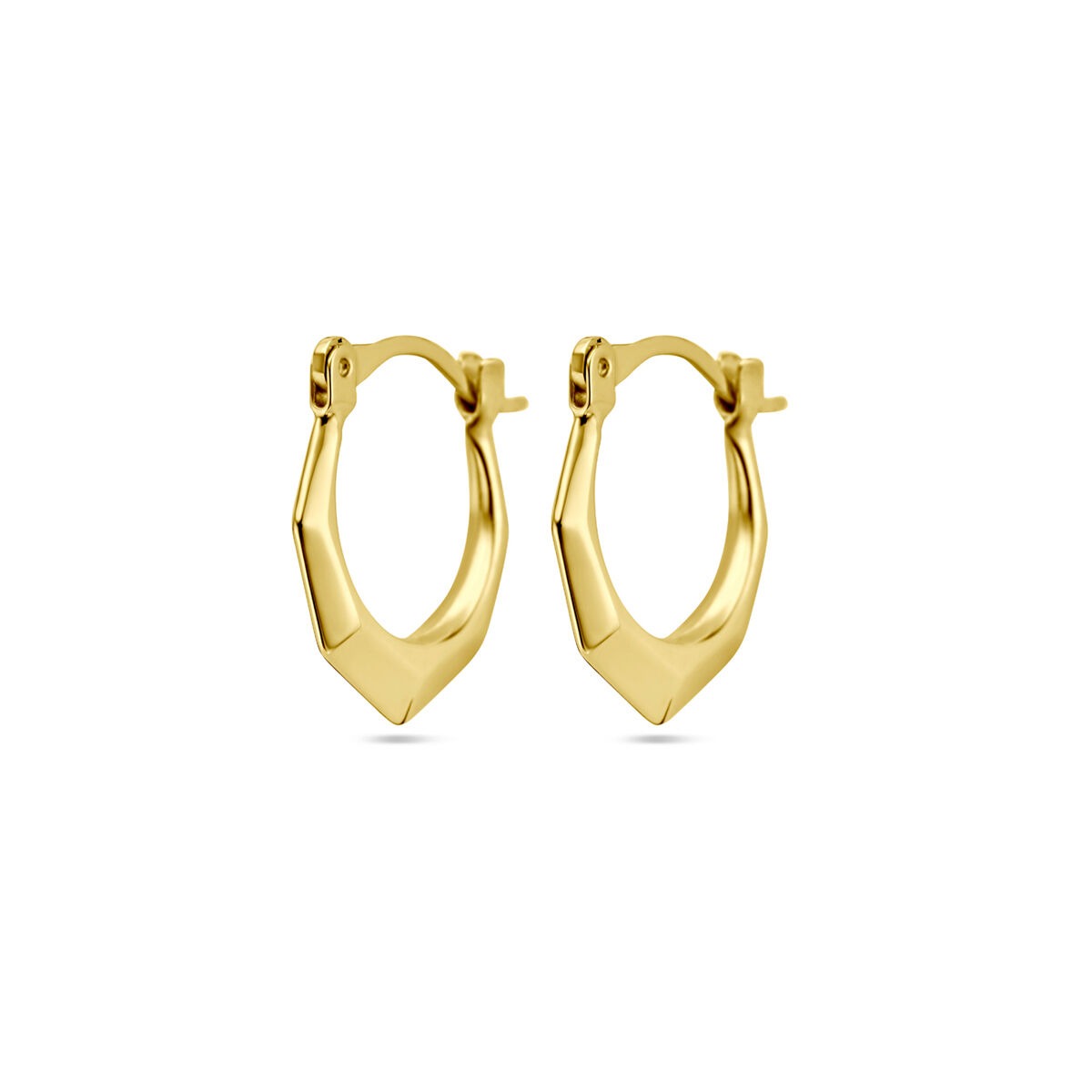 14k goldene Lapide-Ohringe mit geometrischer Form und glänzender Oberfläche