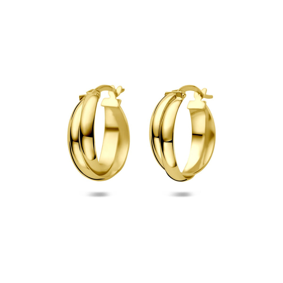 14k geelgouden oorringen met scharniersluiting 16,5 mm
