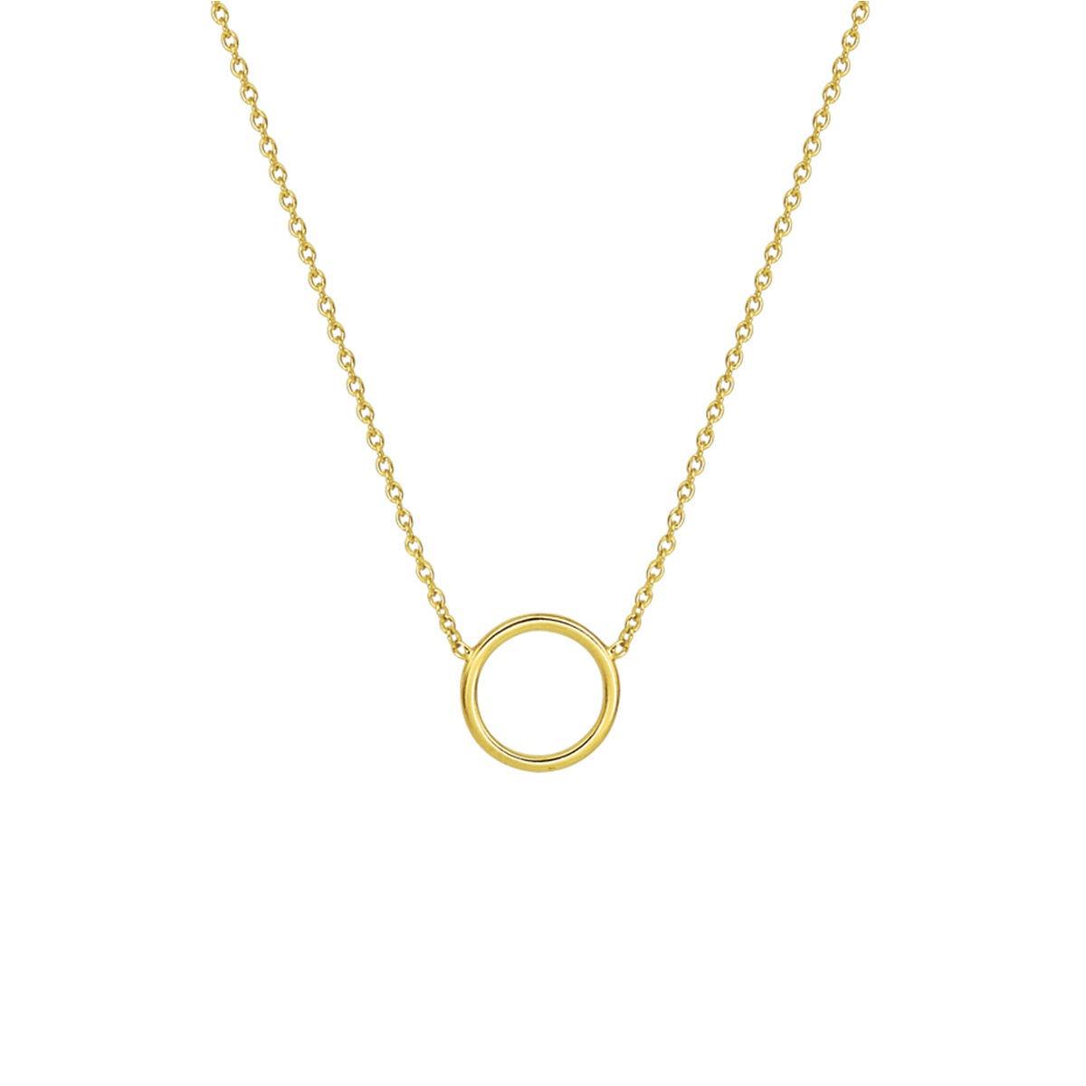 Vergoldete Silberkette mit offenem Ring, Länge 41-46 cm