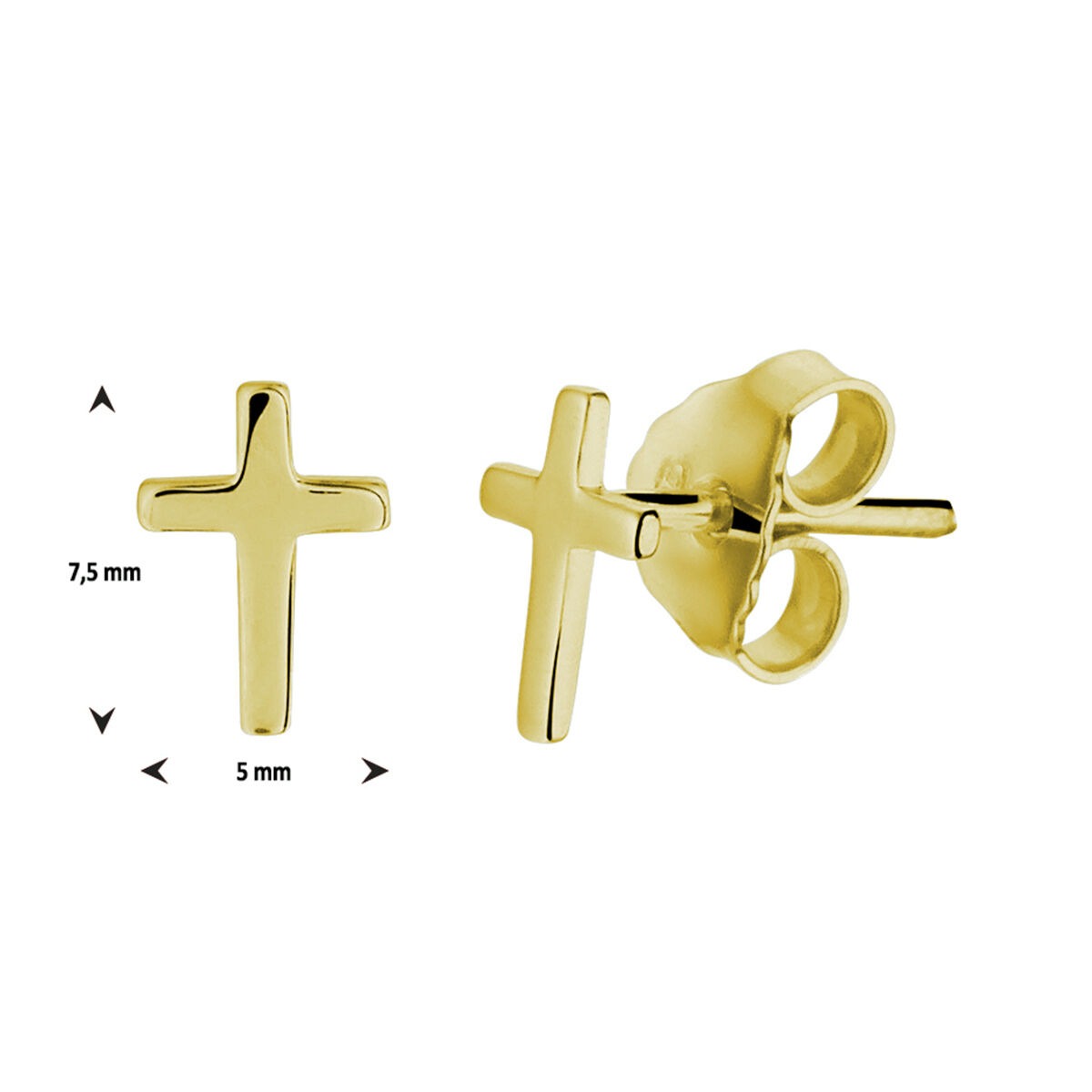 Vergoldete Ohrstecker mit Kreuz – subtiles Symbol in Goldfarbe