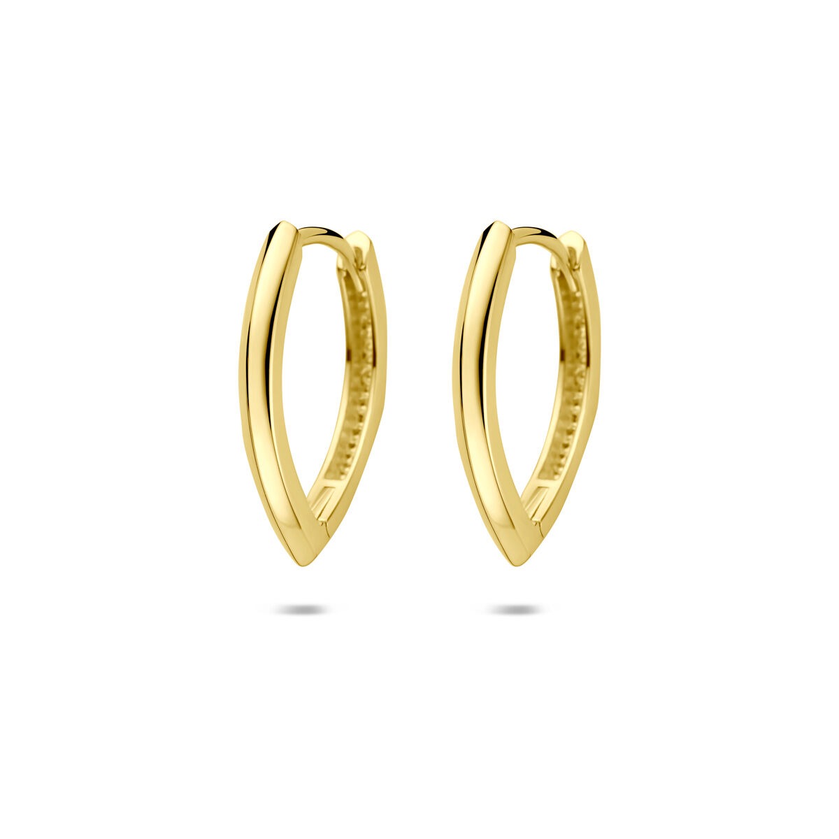 14k gelbgoldene Klapohringe mit Scharnierverschluss und ovaler Form, 18,5 mm groß