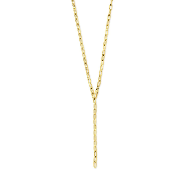 14k geelgouden Y-collier – anker schakel met moderne veelzijdigheid