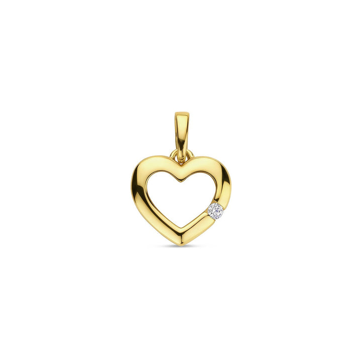 Anhänger Herz Zirkonia 14K Gelbgold