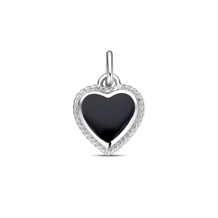 Anhänger Herz Onyx Silber rhodiniert