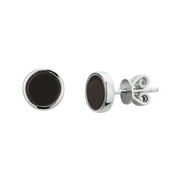 Ohrstecker Onyx Silber rhodiniert