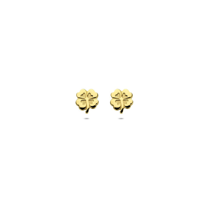 Ohrstecker Klee Poly/matt 14K Gelbgold