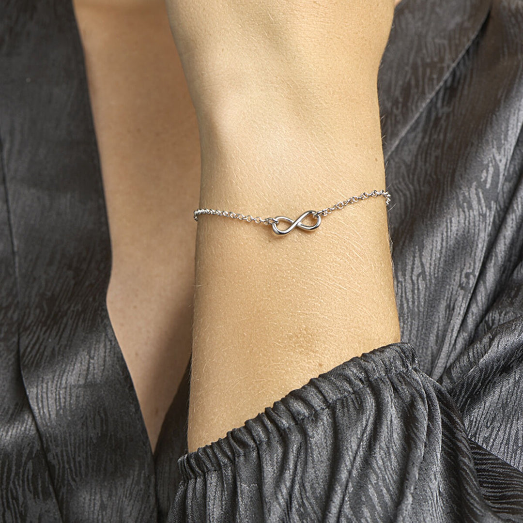 Armband Infinity 17 + 2 cm Silber rhodiniert