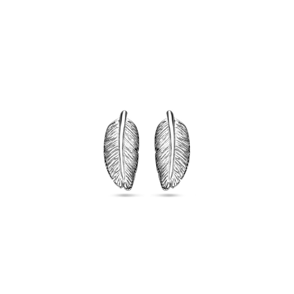 Zwei gerhodinierte Ohrstecker in Form von Blättern aus 925 Silber