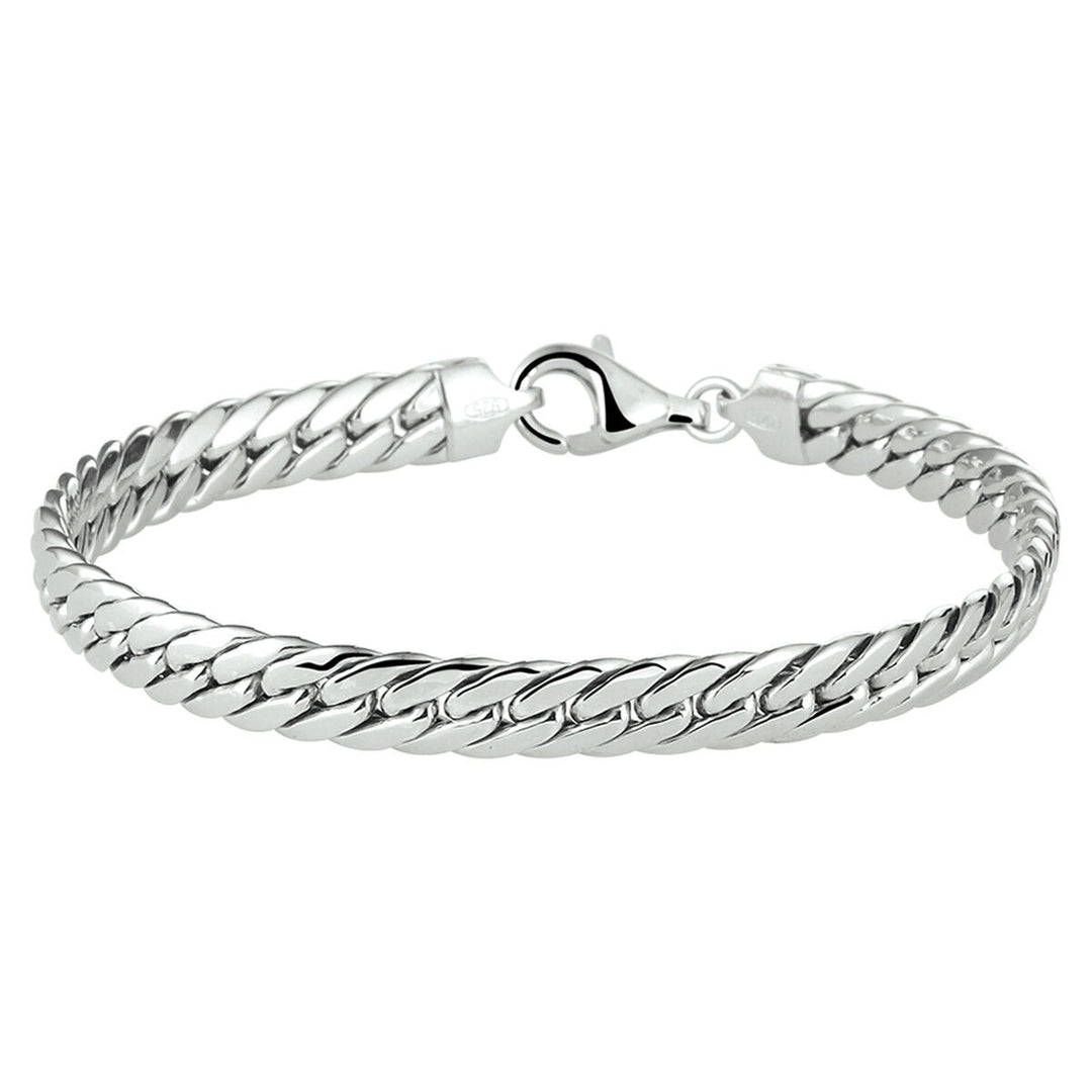 Armband Gourmette 4-seitig geschliffen 6,0 mm 19 cm Silber rhodiniert