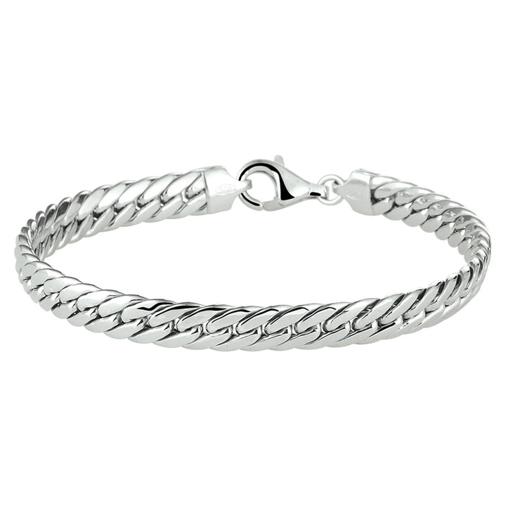 Armband Gourmette 4-seitig geschliffen 6,0 mm 19 cm Silber rhodiniert