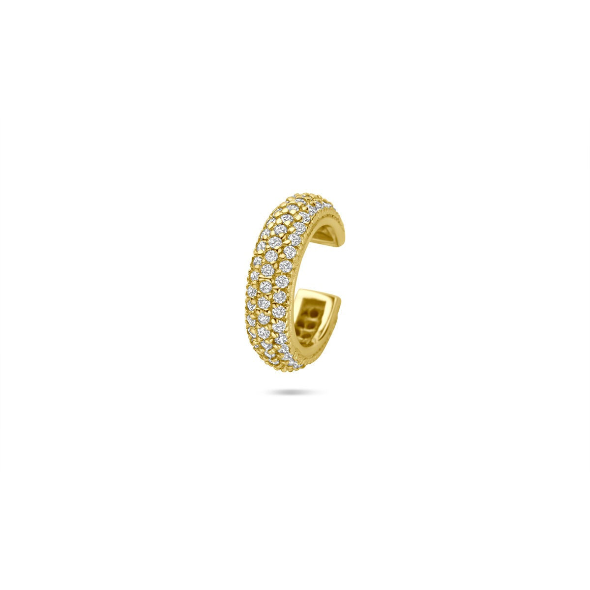 Vergoldeter Silber Ear Cuff mit Zirkonia, rund und glänzend, für Damen geeignet