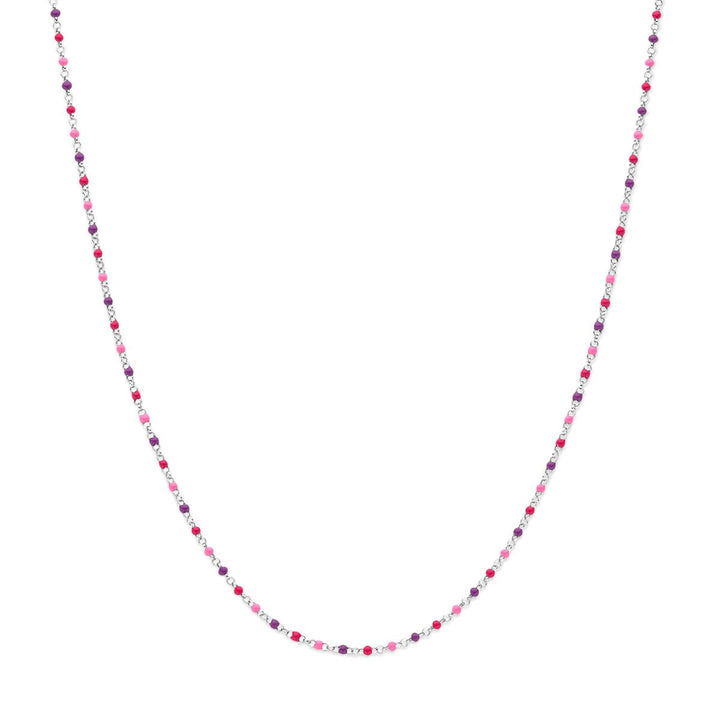 Halskette Kugeln aus farbigem Email 36 + 4 cm Silber rhodiniert