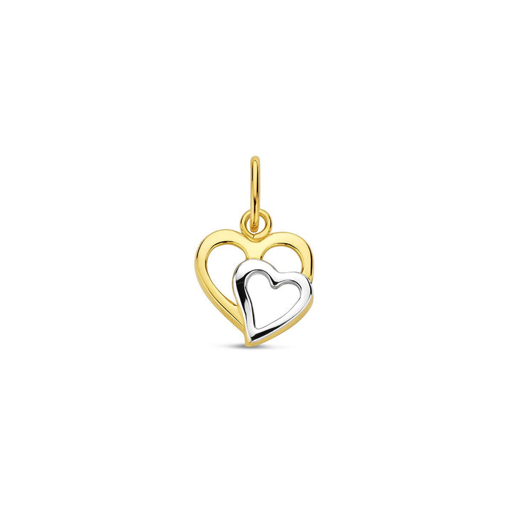 Anhänger Herz zweifarbig gestempelt 14K Gelbgold