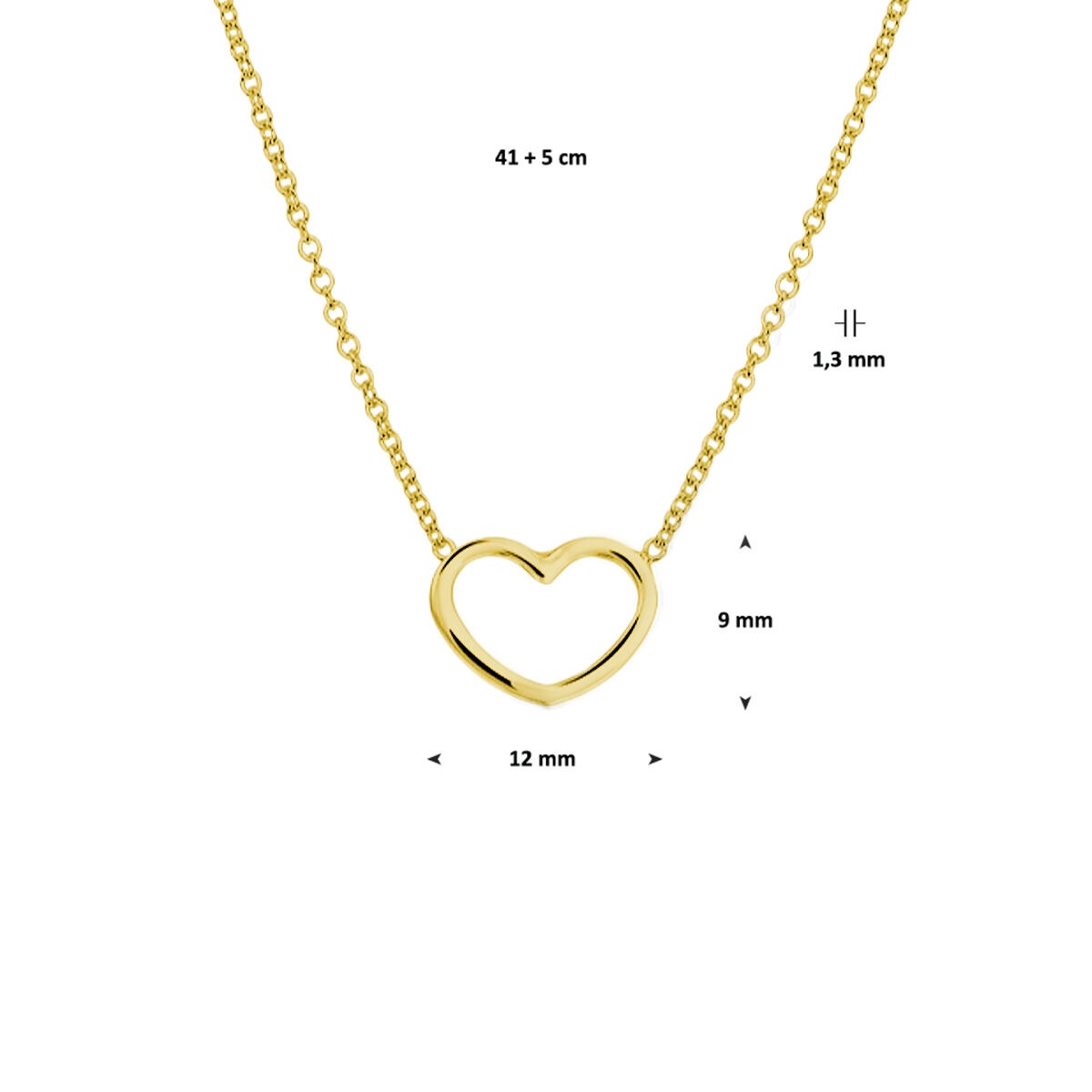 Vergoldetes Silberherz-Collier – Symbol der Liebe in Goldfarbe