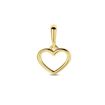 Hänger in Herzform aus 9 Karat Gelbgold mit offenem Design