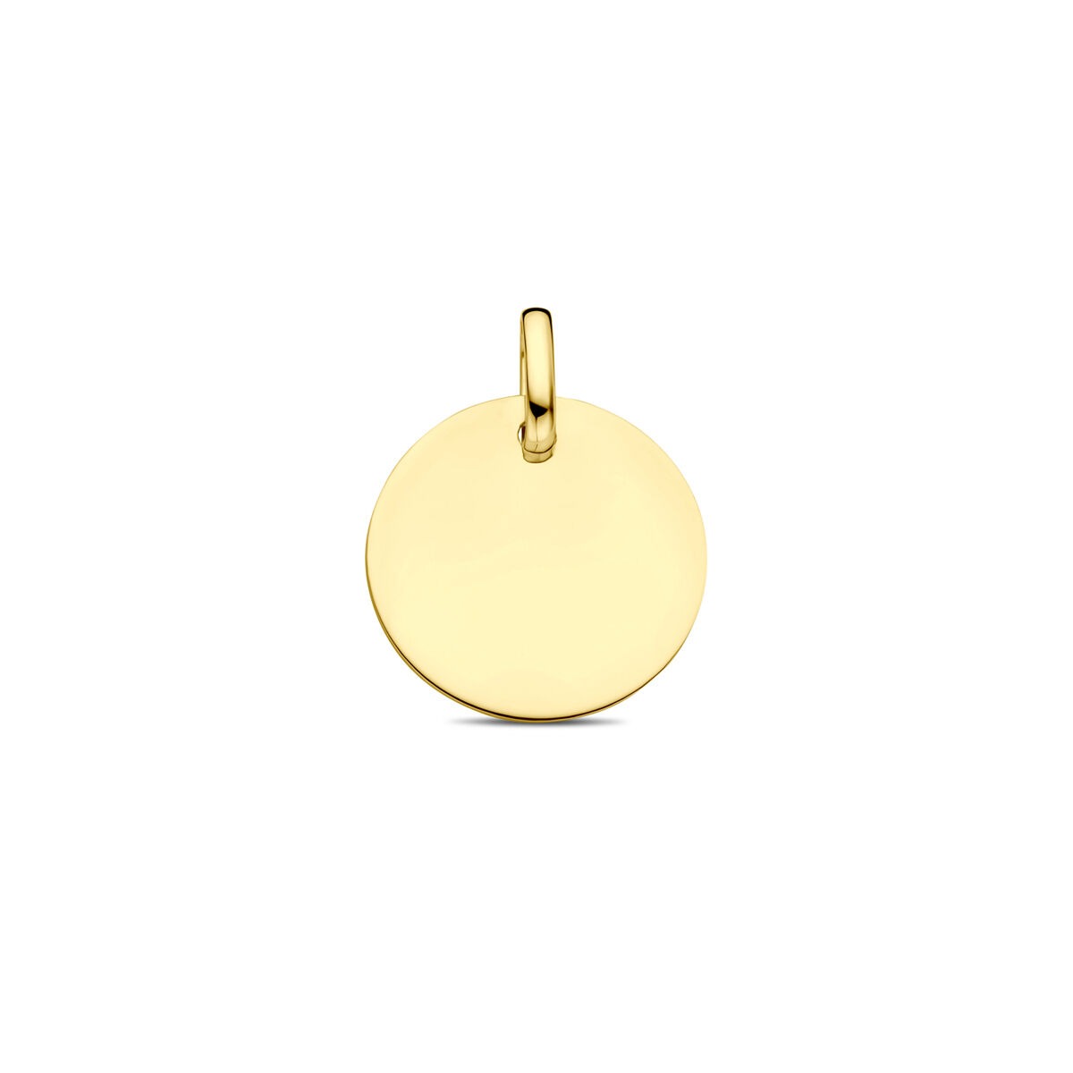 Runde 9k Gelbgold Gravuranhänger mit einem Durchmesser von 18 mm