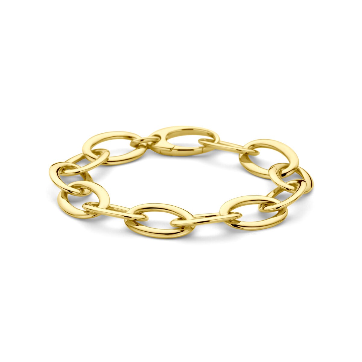 Armband aus 14k Gold mit breiten Gliedern in ovaler Form