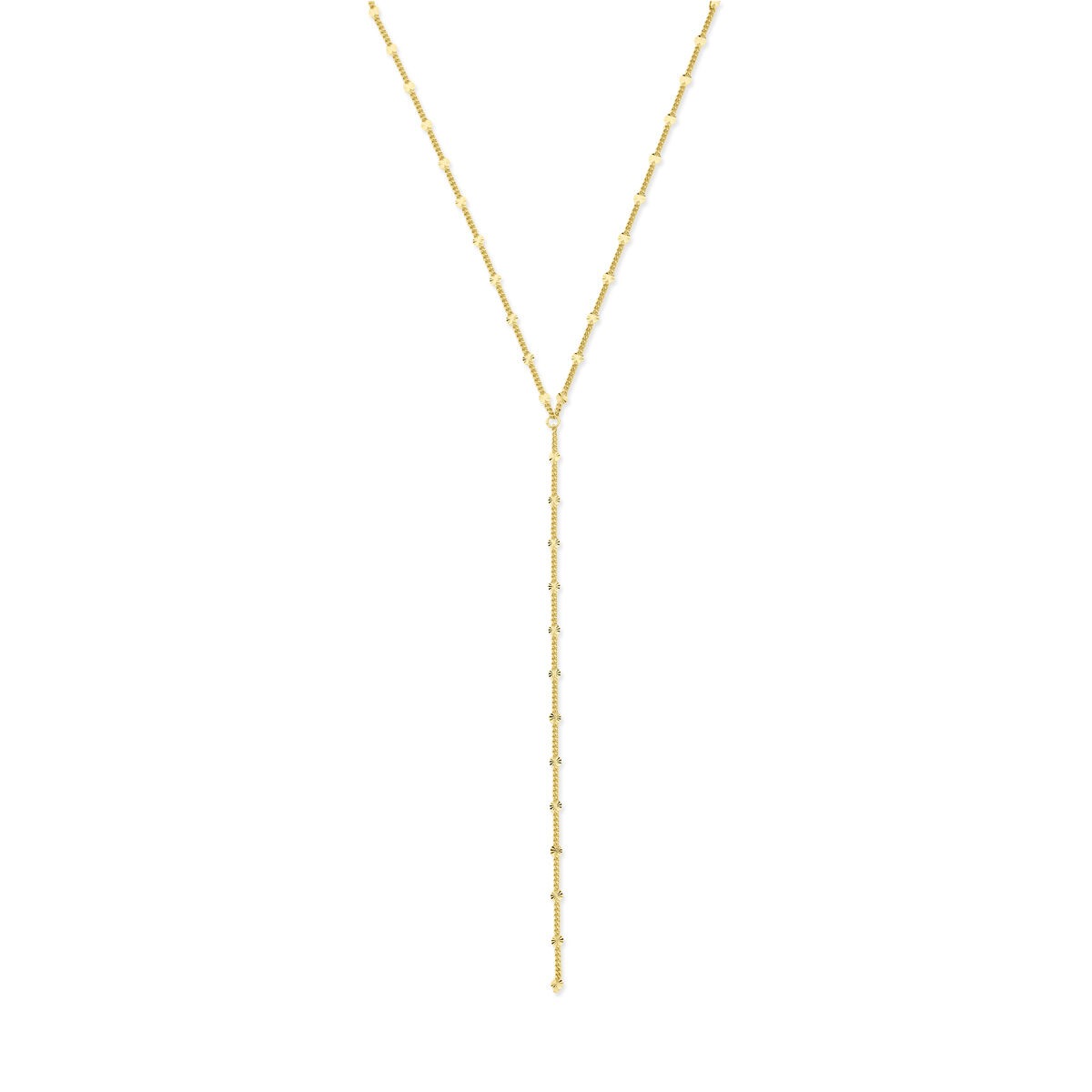 Vergoldete Y-Kette aus 925 Silber mit länglichem Anhänger und feinen Gliedern