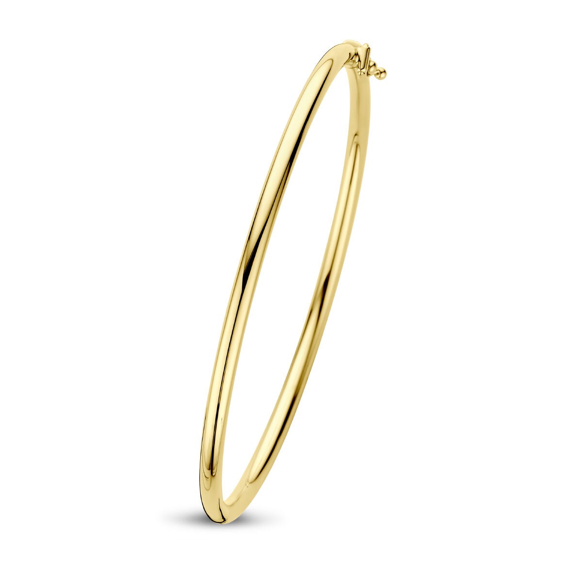 Goldene Bangle-Armband aus 9 Karat Gelbgold mit Scharnierverschluss