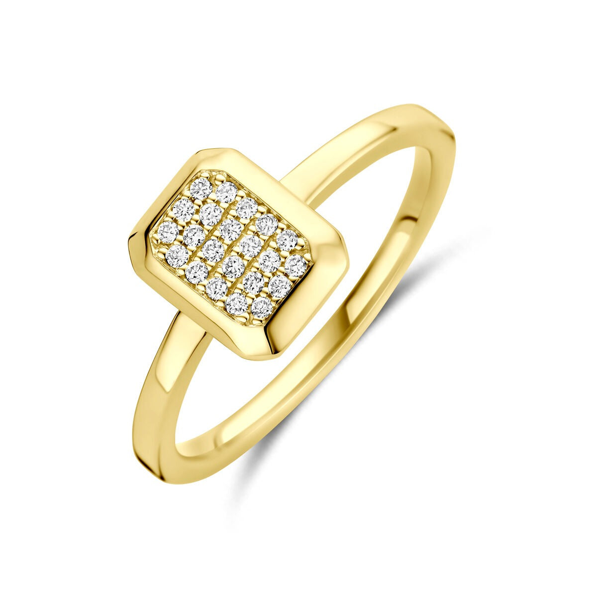 Goldener Damenring 14K mit Diamant 0,10ct