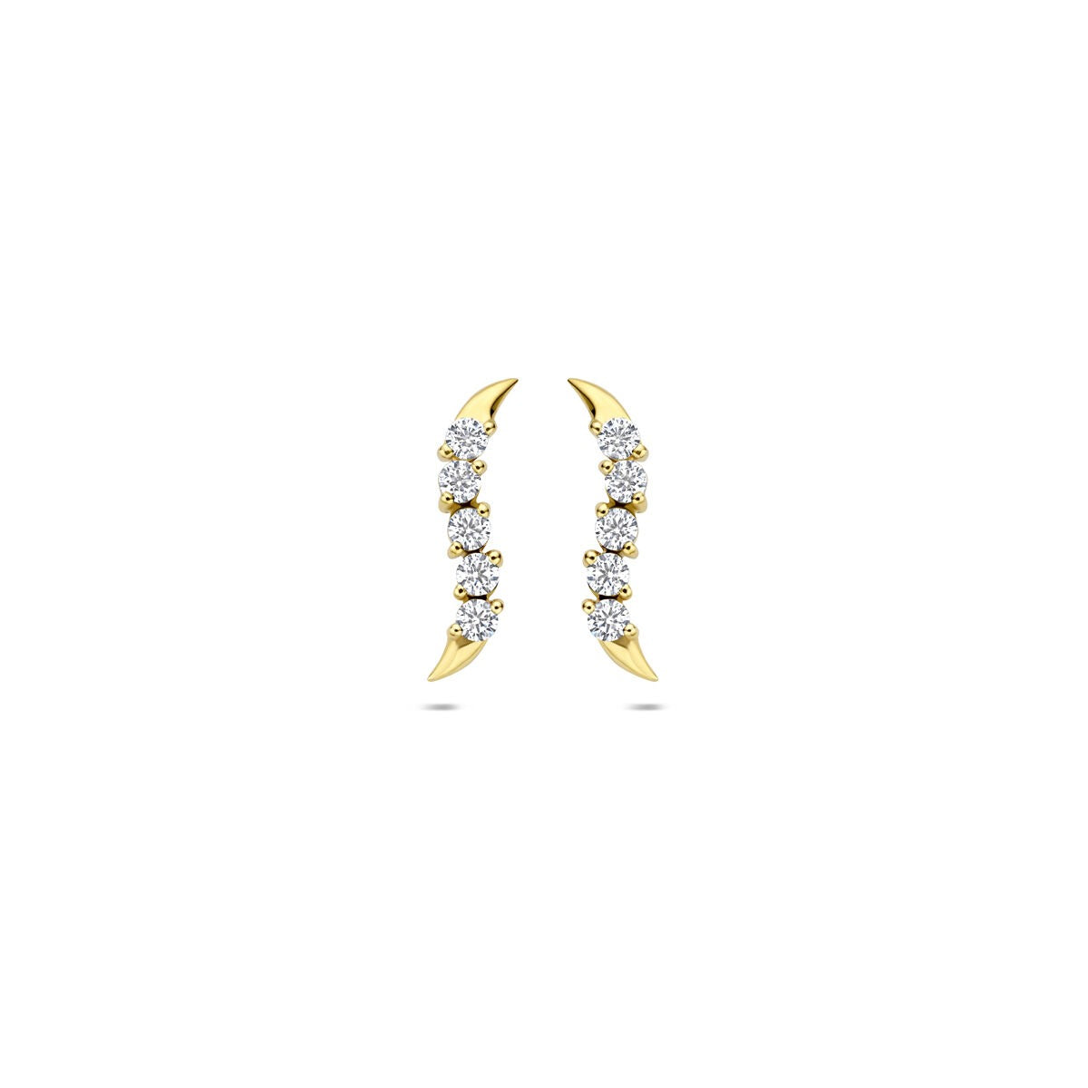 14k goldene Ohrstecker mit Zirkonia-Reiheneinstellung