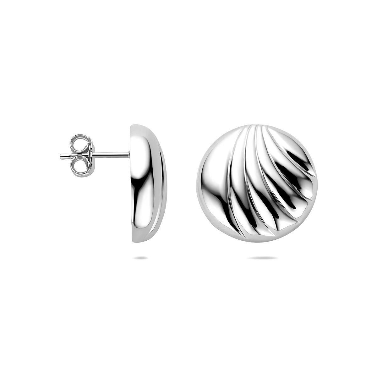 Rhodinierte Damen-Ohrstecker aus Silber – 18 mm