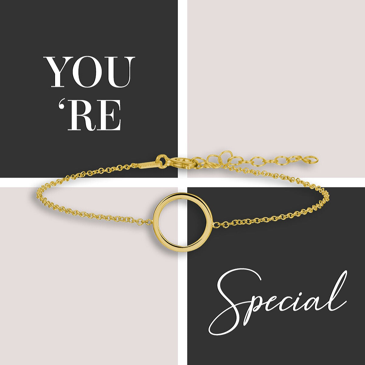 Vergoldetes Damenarmband aus Silber – Gelbgold auf 925er Silber mit rundem Element