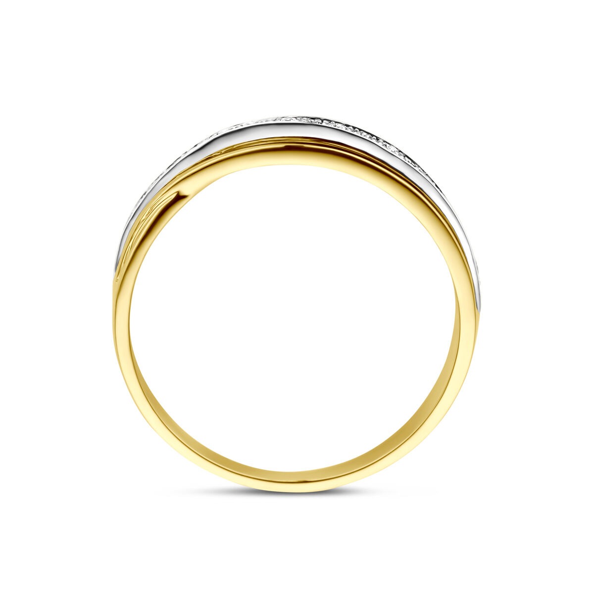 14K Bicolor-Ring mit 0,13 ct Diamant