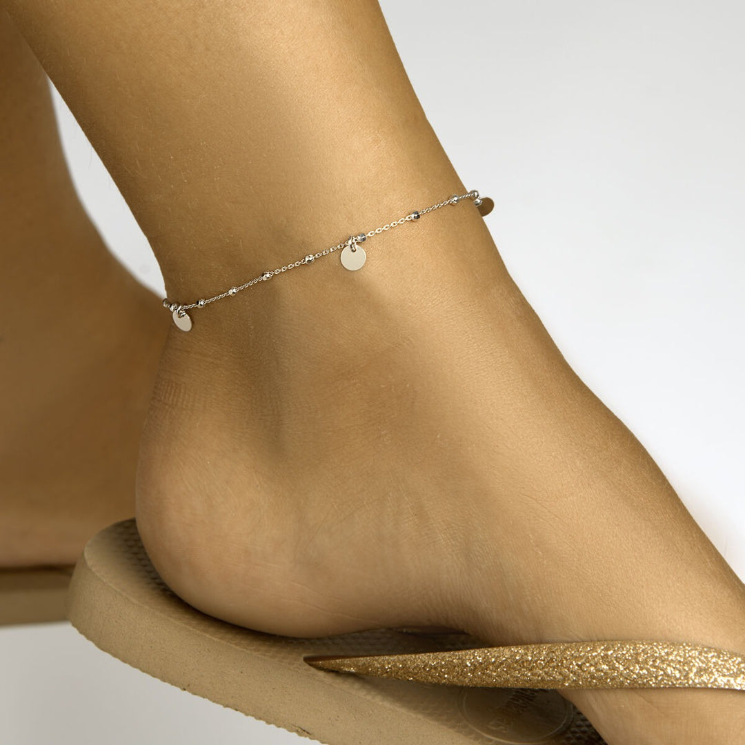 Fußkettchen Kreise 24 + 2 cm Silber rhodiniert