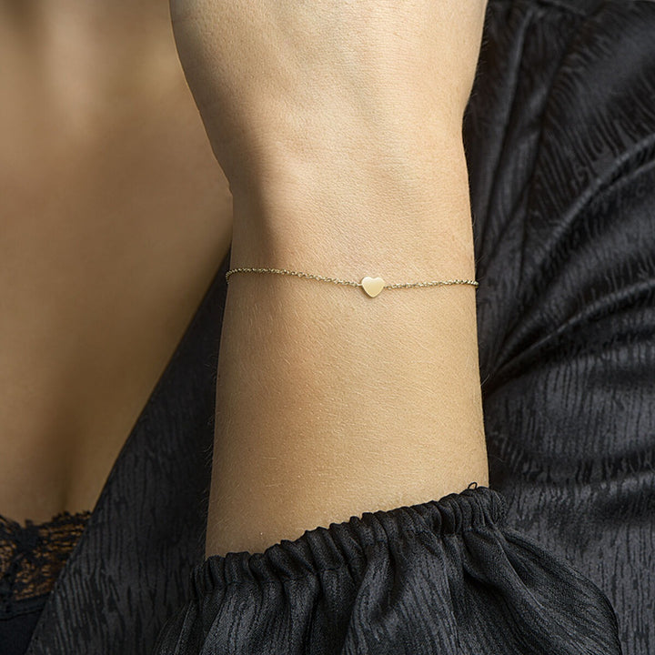 Armband Herz 17 - 18,5 cm 14K Gelbgold