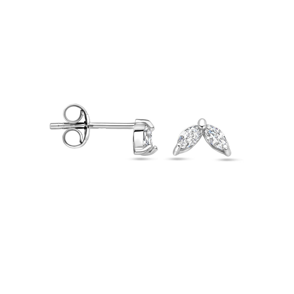 Silberne Ohrstecker mit Zirkonia – rhodiniertes 925er Silber