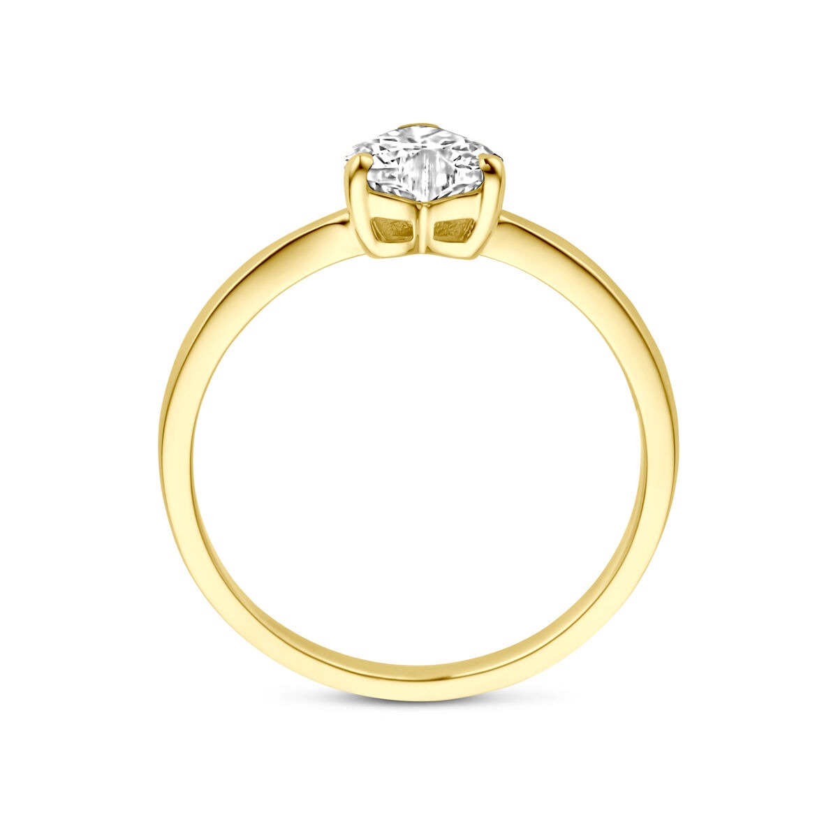 14K Goldring mit herzförmigem Zirkonia – 6 mm