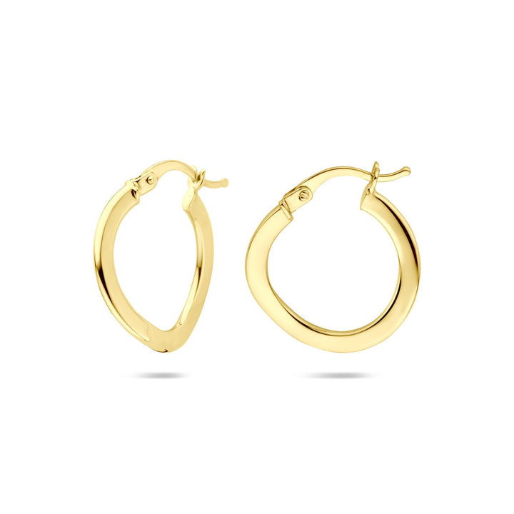 Gouden oorringen dames – 14k geelgoud, slank design