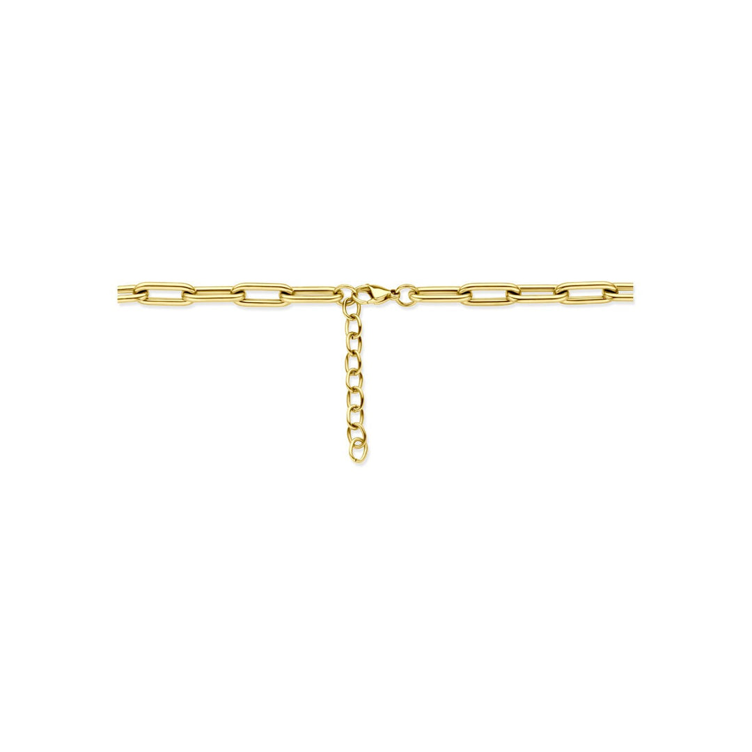 Stalen dames collier met goudkleurige plating – 44,5 tot 49,5 cm