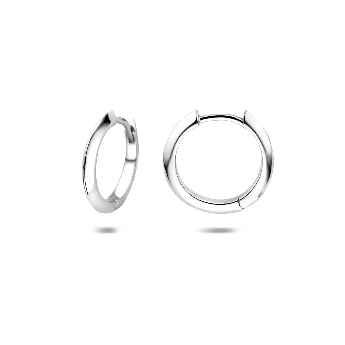 Rhodiniertes Klappcreolen aus Silber für Damen 15 mm