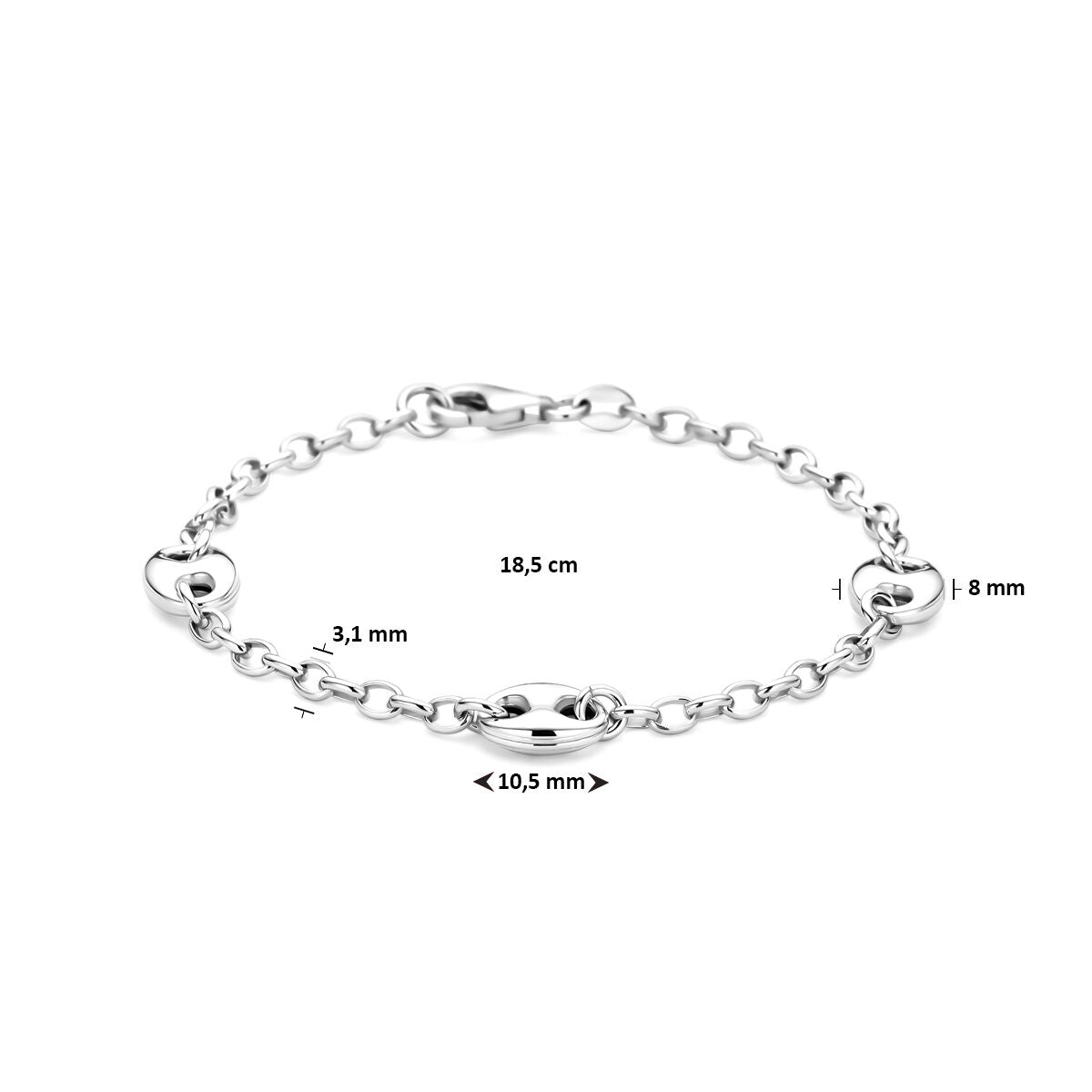 Silbernes Ankerarmband für Damen