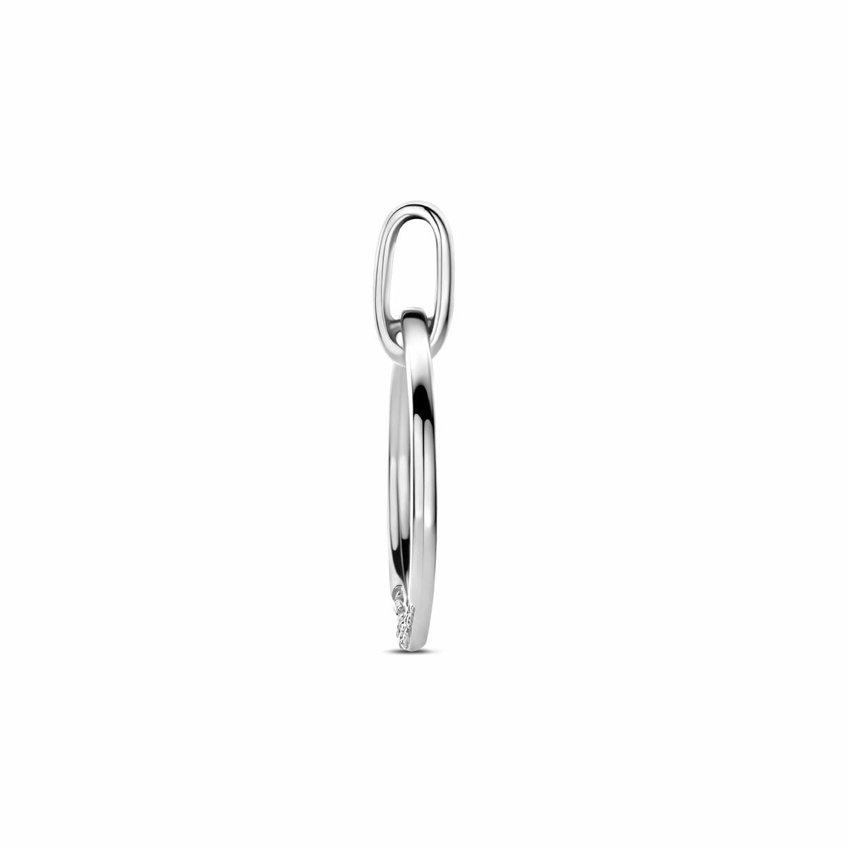 Rhodinierter Silberanhänger mit Zirkonia 22 mm