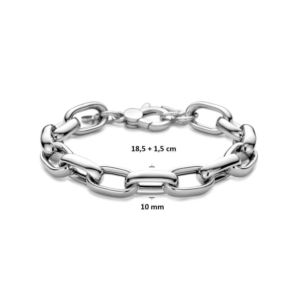 Silbernes Damenarmband – rhodiniertes Ankerkettenglied 10 mm