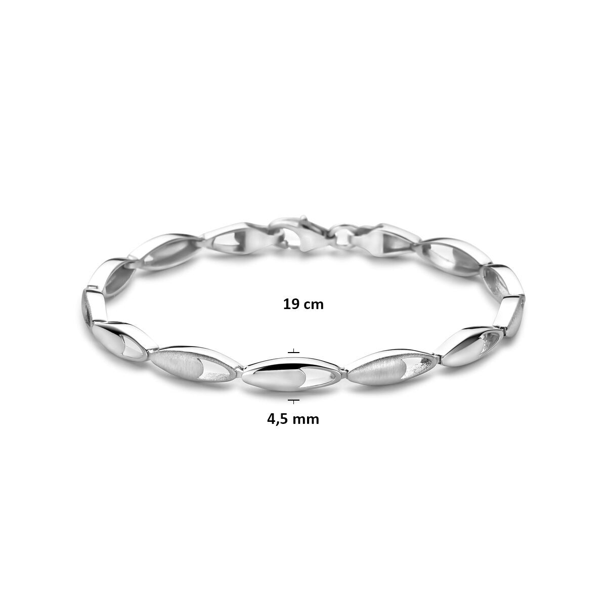 Damenarmband aus Silber – rhodiniertes 925er Silber 4,5 mm 19 cm