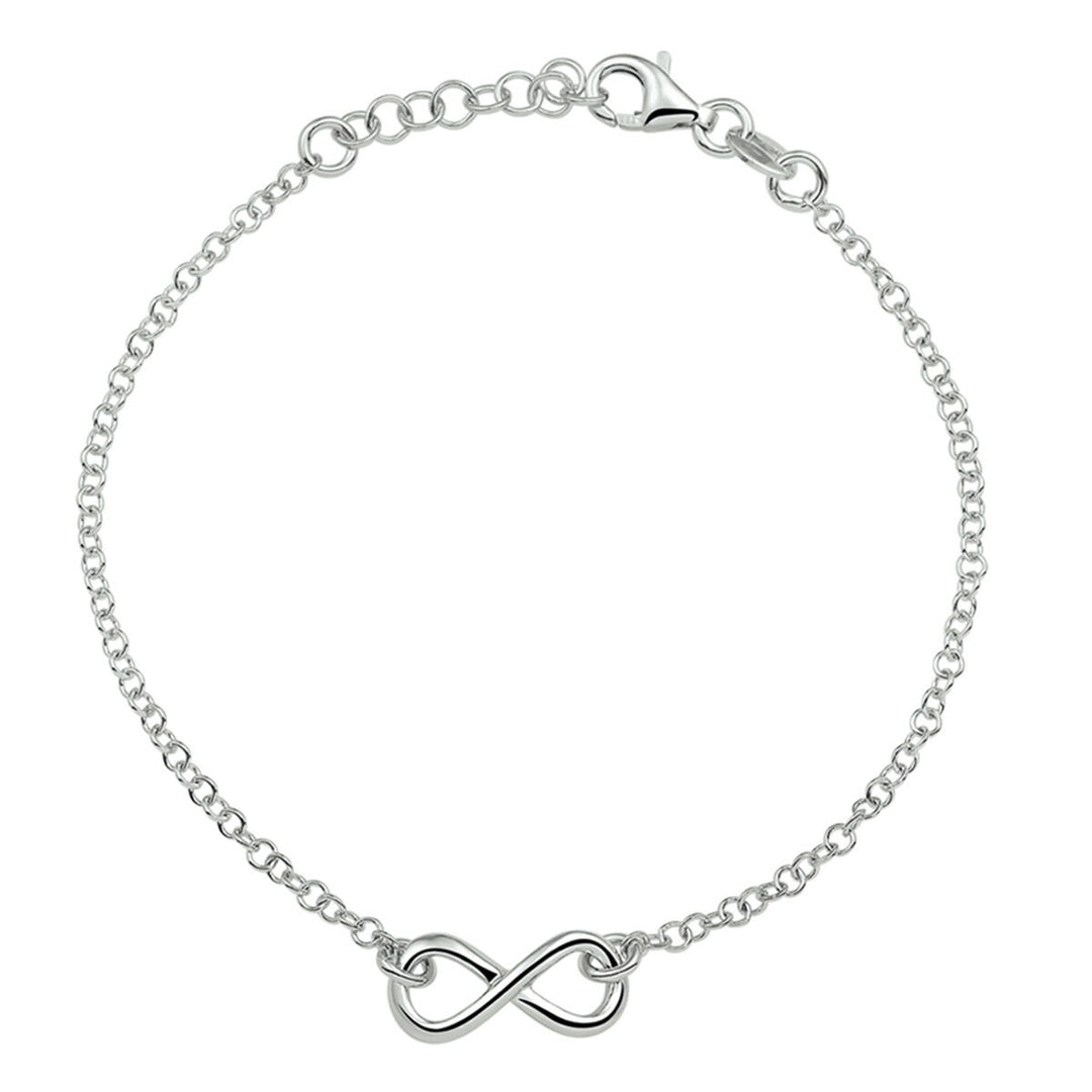 Armband Infinity 17 + 2 cm Silber rhodiniert
