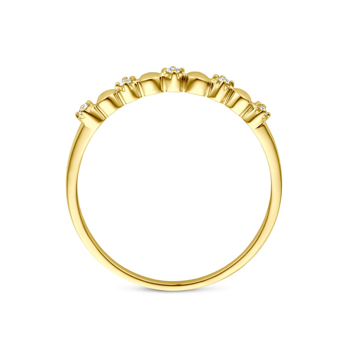 Damenring aus 14 Karat Gold mit Diamant – 0,05 Karat, 2 mm