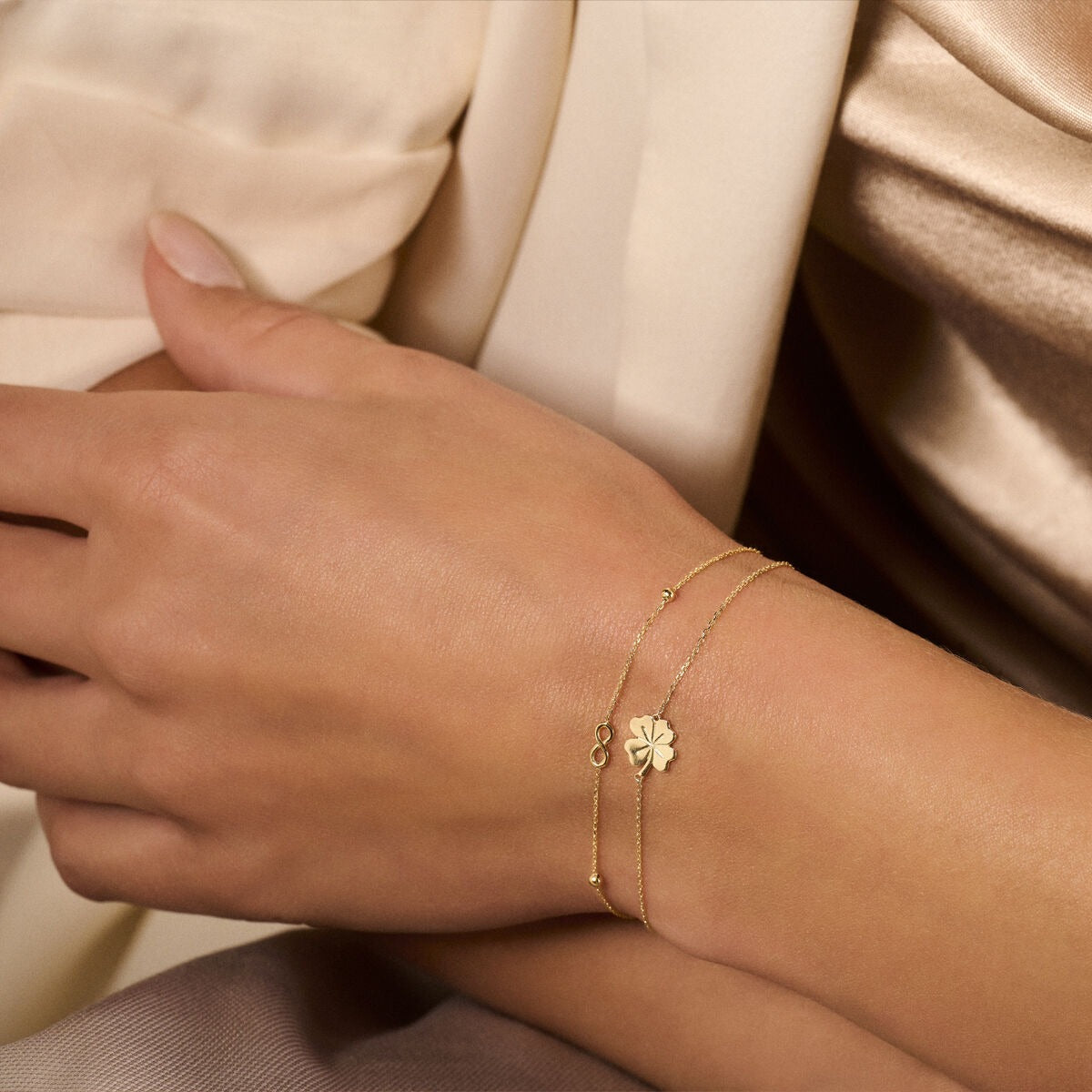 Goldarmband 9k mit Kleeblatt – Kleeblattarmband